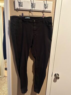 Wax Jean Black Skinny Jeans with Blue Label